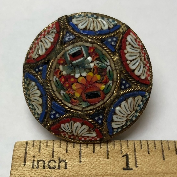 Exquisite Italian Mosaic Pin